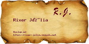 Rixer Júlia névjegykártya